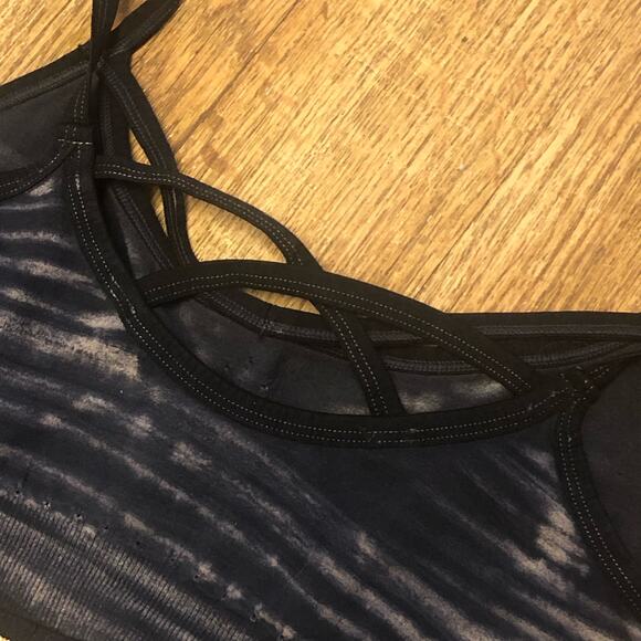 NWOT Free People Movement Black Bleach Barely There Seamless Yoga Sports Bra - Picture 14 of 15